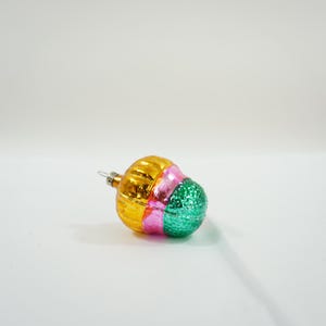 Vintage Christmas Ornament, OLD Glass Christmas Ornament, Czechoslovakia Made, Embossed Tree Ornaments, 1980s, Lot P74, Free USA Ship
