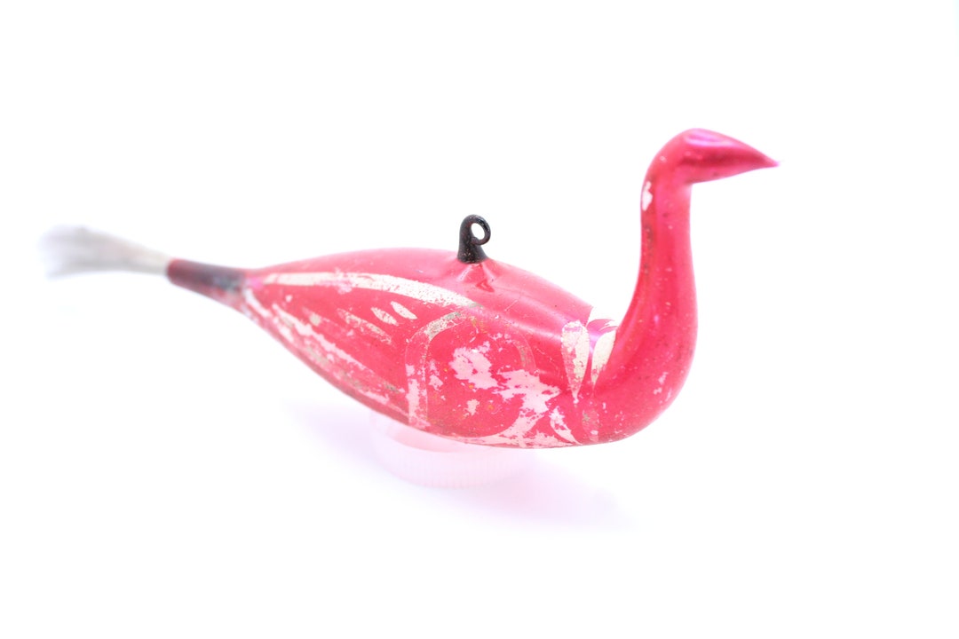 Glass Bird, Vintage Glass Bird, Hanging Glass Bird Christmas Ornament