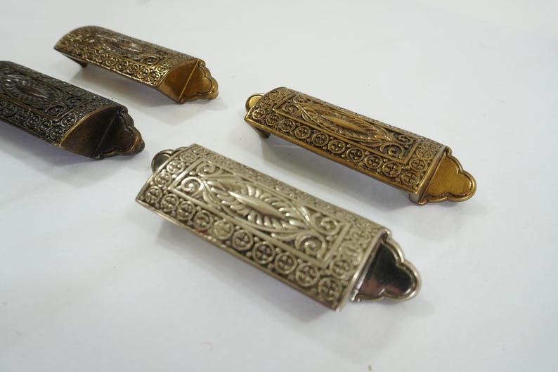 Brass Hardware, Brass Cabinet Pulls, Designer Hardware, Eastlake Cup Pulls, Set of 4 Schaub and Co Lot 155 Free USA Ship image 8