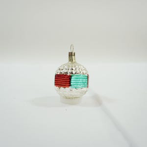 Vintage Christmas Ornament, Old Glass Christmas Ornament, Czechoslovakia Made, Geometric Ornament, 1980s, Lot P77, Free USA Ship