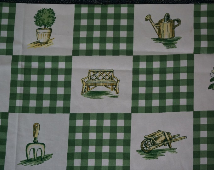 Vintage Garden Fabric Garden Theme Original Bloomcraft Etsy