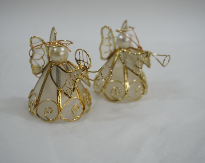 Capiz Shell Tree Ornaments, 2 Musical Theme Ornaments, Christmas Tree ...