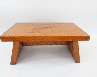 Supporto per piante in legno vintage, panchina da giardino, poggiapiedi, sgabello, cucina, bagno, sgabello rustico in rovere, sgabello primitivo, RG112, spedizione gratuita negli Stati Uniti