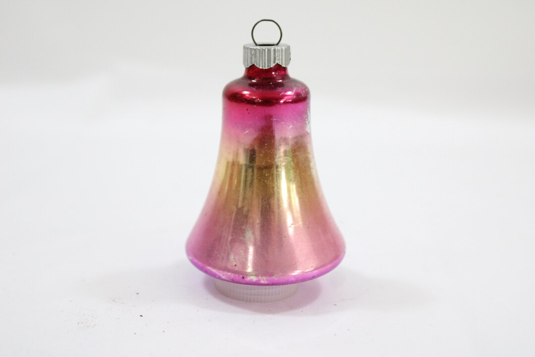 Vintage Christmas Ornament, Glass Bell, Retro, Bell Shape Ornament