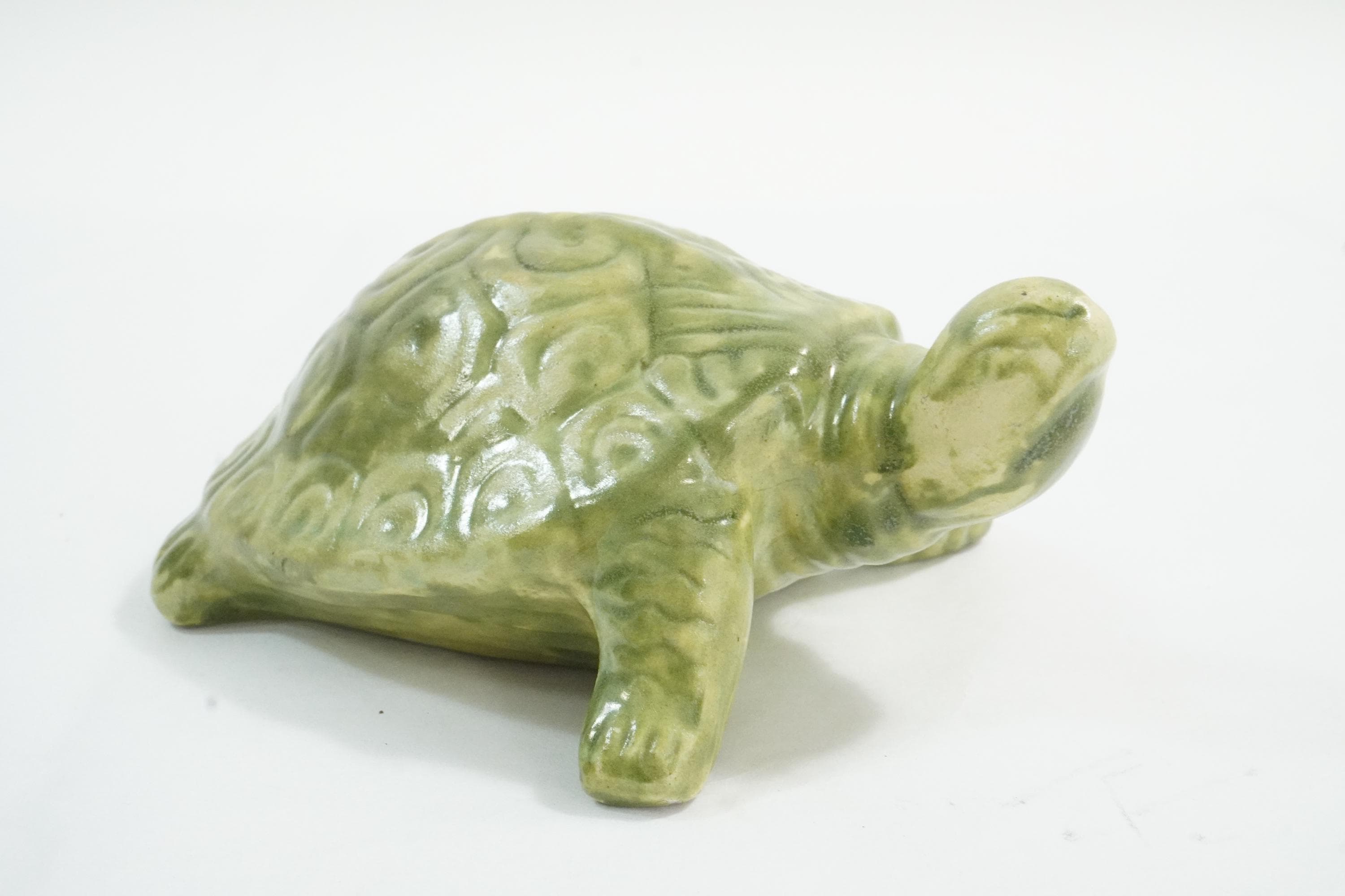 Keramik-Schildkröte Deko – 25,4 Cm, Türkis Glänzend, Skurrile Tierfigur Für Wohnaccessoire