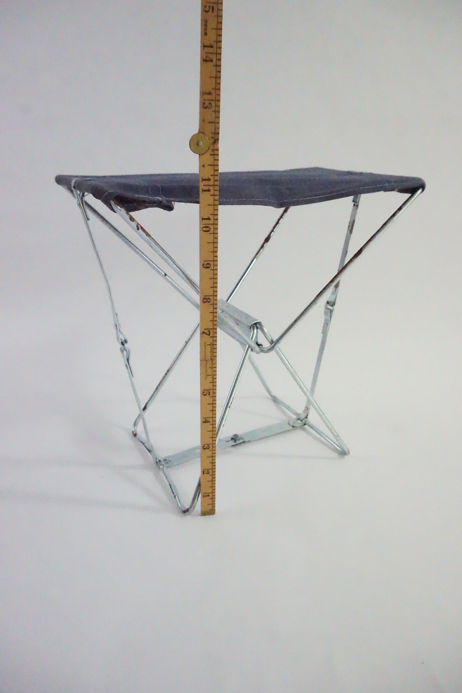 Vintage Camping Folding Stool 1970's Canvas & Metal Etsy