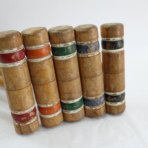 Wood Croquet Mallets, Wooden Croquet, 5 Unique Mallets, Summer Window Display, Sports Display, Folk Art, Wood Sports, Lot 104 Free USA Ship