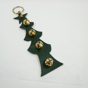 Smucker Door Chime, Sleigh Bells, MBS Leather & Brass Sleigh Bells, Brass Bells, Signed Limited Edition Tree Sleigh Bells Free USA Ship