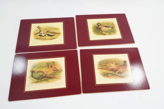 Lady Clare Place Mats, Hard Placemats, Dinner Placemats, 4 Bird