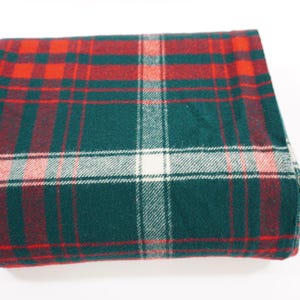 Wool Throw Blanket, Amana Plaid Throw, Blanket, Tartan Wool Throw w/ Fringe, Red Green Wool Blanket, Library Den Plaid Decor, Free USA Ship