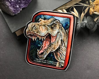Objects in mirror are closer than they appear / Jurassic Sticker / vinyl sticker
