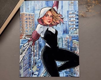 スパイダーグウェン アートプリント - オリジナルアートワーク