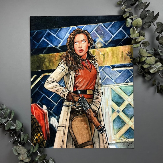 The Fighter / Zoë Washburne / Signed Print Original Watercolor / Galentine’s Challenge