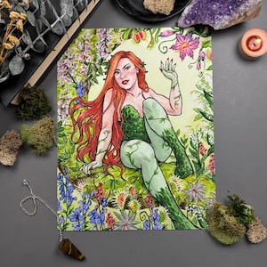 The Botanist / Poison Ivy / Signed Print Original Watercolor / Galentine’s Series