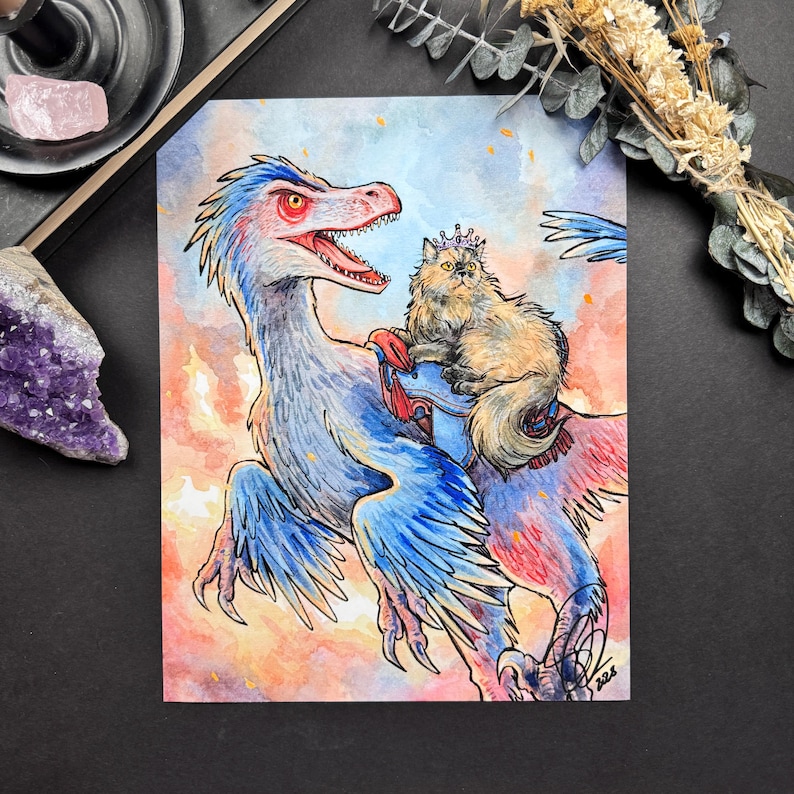 Giant Princess Riding Mongo Princess Donut & Mongo / Dungeon Crawler Carl Art Print / Signed ...