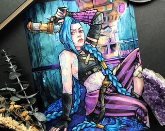 Jinx / Arcane / Signed Print Original Watercolor