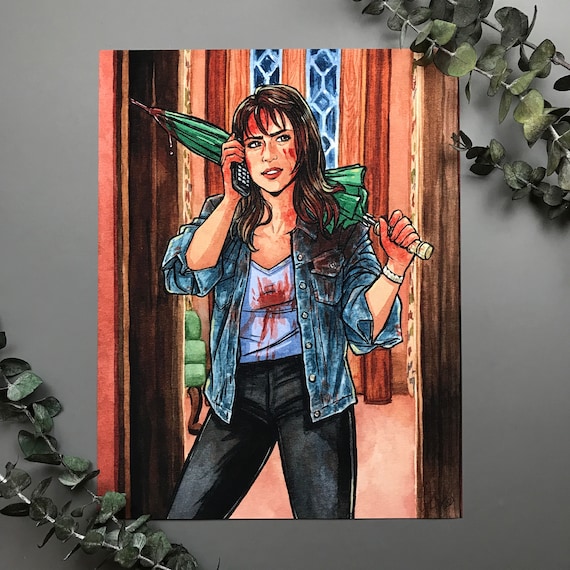 Sidney Scream Signed Print Original Watercolor Final Girls Series