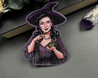Hechizo de sapo Bruja / Pegatina de vinilo / Pegatina de bruja moderna
