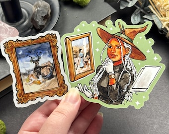 Museum Witch Stickers / vinyl sticker duo / modern witches