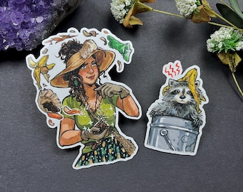 Compost Witch Stickers / vinyl sticker duo / modern witches