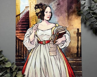 Ada Lovelace / Signed Print Original Watercolor / Galentine’s Challenge