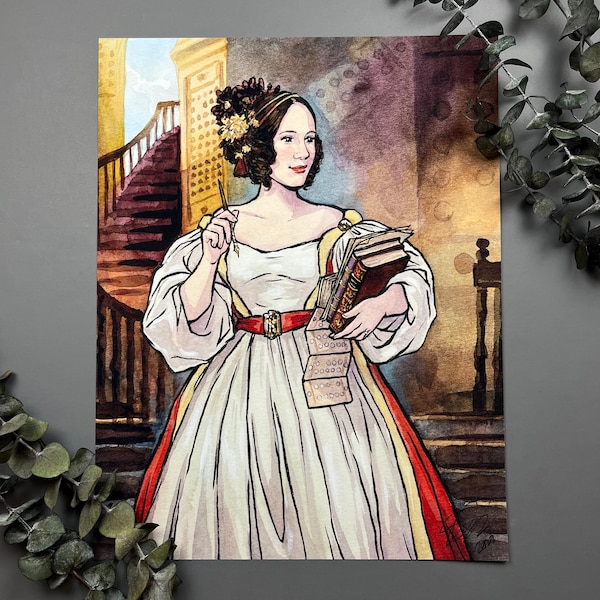 Ada Lovelace / Signed Print Original Watercolor / Galentine’s Challenge