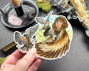 Birds of Prey Witch Stickers / vinyl sticker duo / modern witches