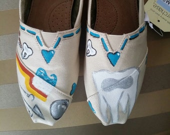 DENTAL DENTIST Teeth TOOTH Toms Custom Handpainted Toms