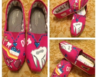 DENTAL DENTIST Teeth TOOTH Toms Custom Handpainted Toms