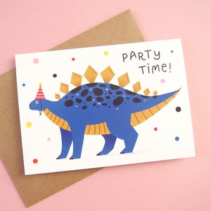 Party Time Dino Geburtstagskarte A6