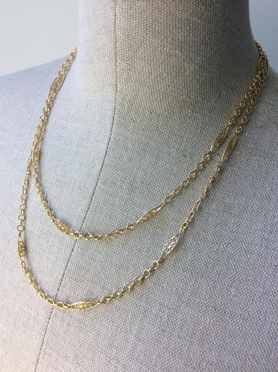 Antique French Gold Decorative Chain ~ Layering Wa