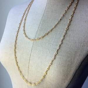 Fancy Link Chain Necklace with Scroll Filigree ~ Decorative Silver Antique French Openwork Link ~ Handmade Vermeil Watch Longuard