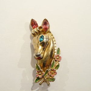 Charming Vintage Coro Victor Horse Head Figural Equestrian Brooch / Pin
