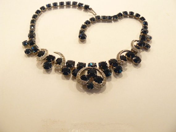 Spectacular Vintage Chunky Montana Blue Rhineston… - image 1