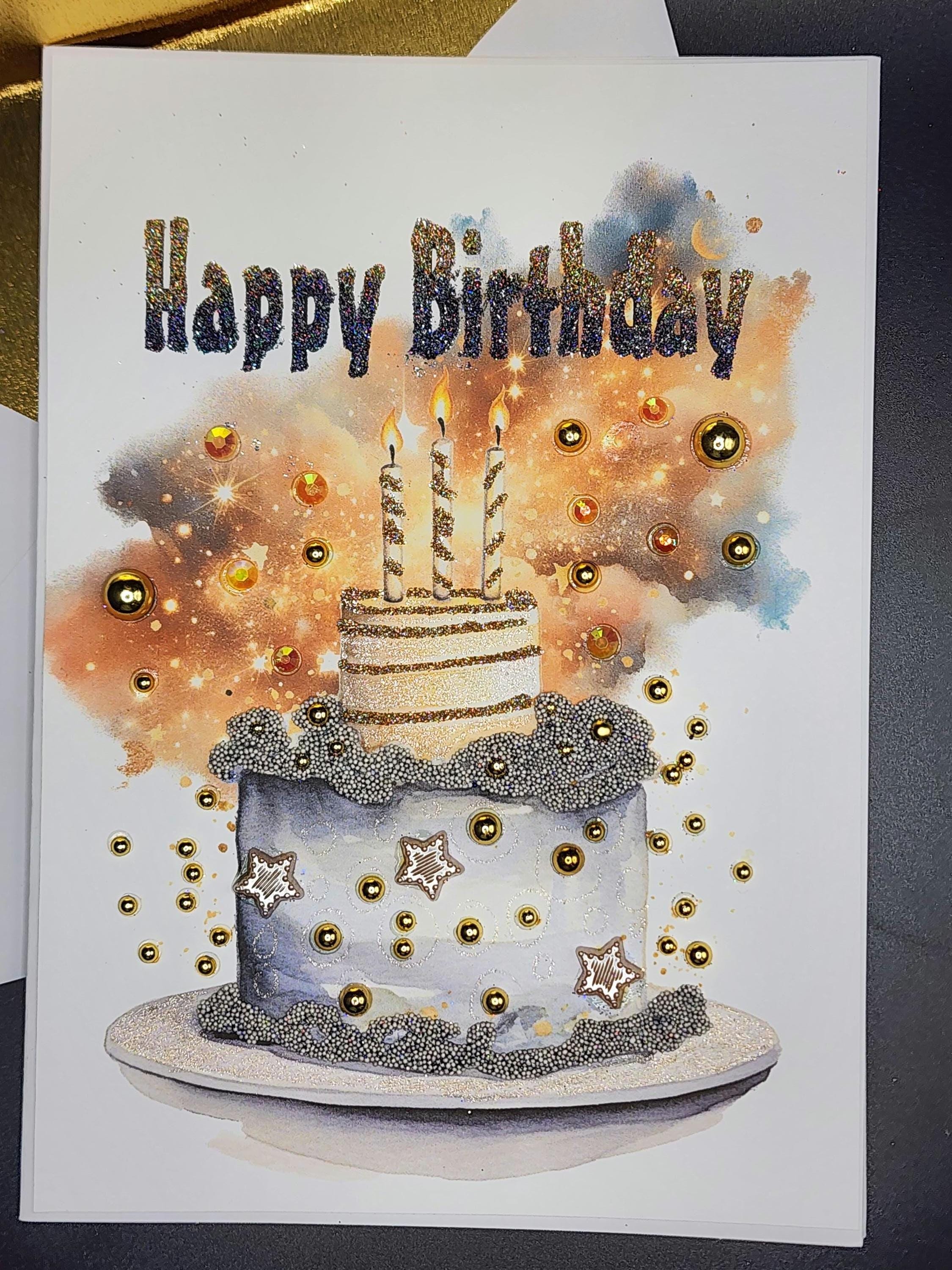 Happy Birthday Black And Gold Foil Card - View #12