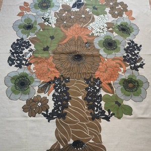 Toni Hermansson Almedahls Sweden textile wallhanging tree flowers 70&#39;s
