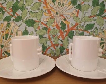 Gustavsberg Sweden Masato Yamamoto set of 2 Nippon cups & saucers 80’s