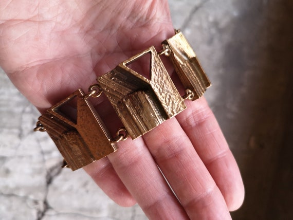 Bronze modernist bracelet Finland Kalevi Sara Kul… - image 7