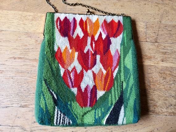 Swedish flemish weaving flamsk 60's purse handbag… - image 3
