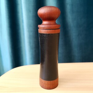 Laurids Lonborg Denmark teak & black vinyl pepper mill grinder 60’s