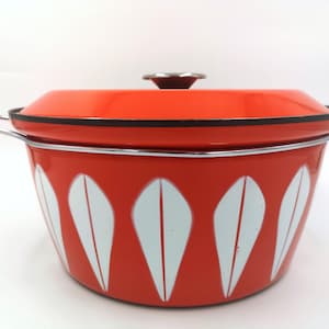 Cathrineholm Norway Lotus XL geëmailleerde rode pot Dutch Oven 60&#39;s