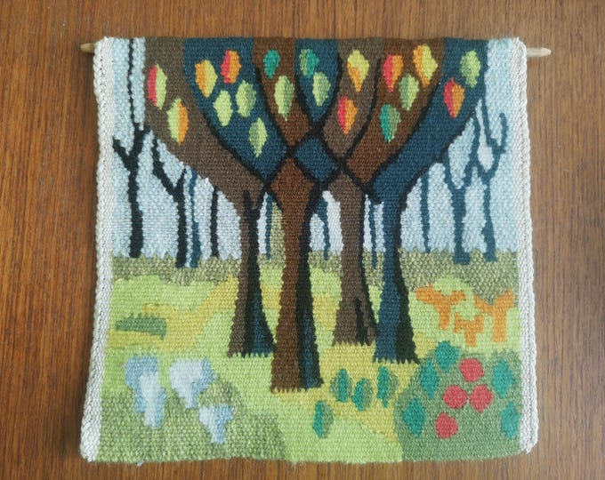 Swedish Flemish Weaving Flamsk Tapestry Tree Design 60's 70's Sweden - Etsy