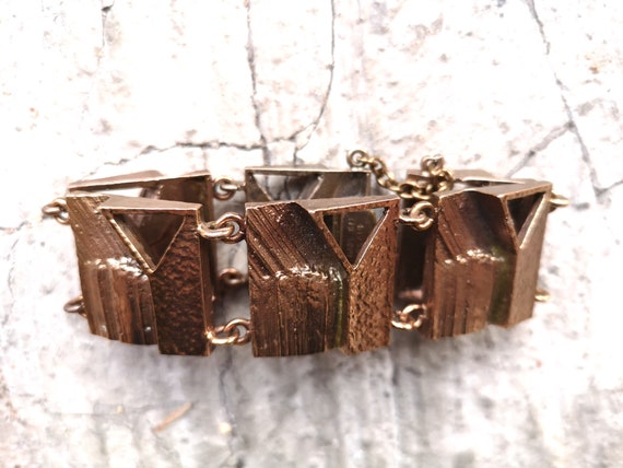 Bronze modernist bracelet Finland Kalevi Sara Kul… - image 4
