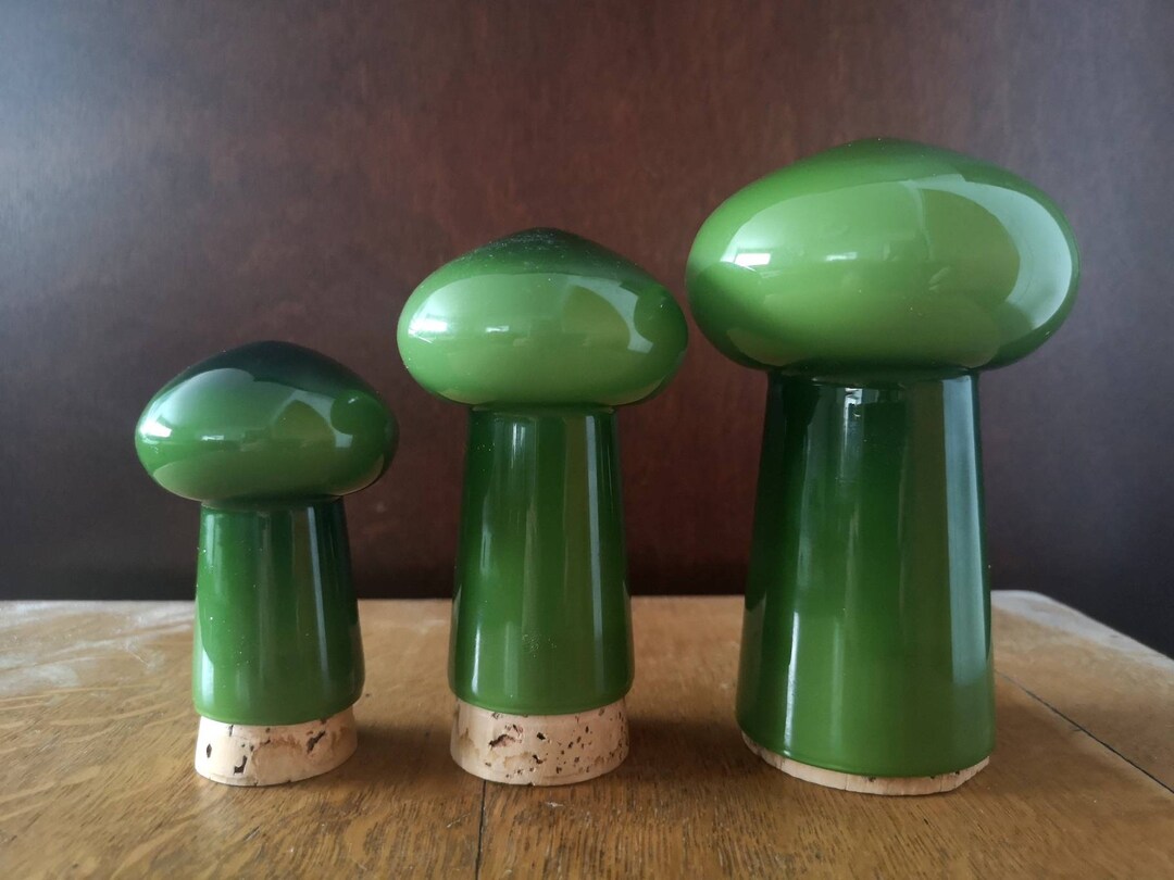 Set of 3 Green Glass Salt Pepper Sugar Shakers Holmegaard Etsy
