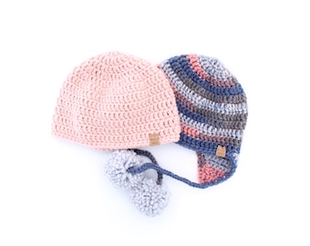 Brighton Set - Crochet Beanie & Hat Pattern (Newborn through Large Adult Sizes)