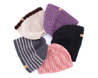 Messy Bun Ponytail Hat - Crochet Pattern Add On - Crochet Hat Pattern - Crochet Beanie Pattern
