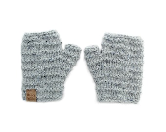 Knit Fingerless Mittens Pattern - Stepstone Hand Warmers (2-4 yrs through Men's L Sizes)