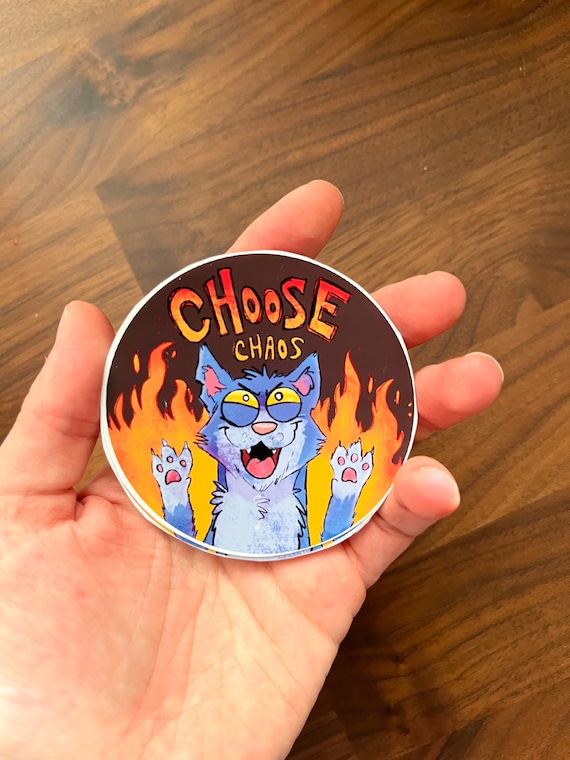 Wähle Chaos Katze Lustige Tier Wasserdichte Vinyl Aufkleber -   Österreich