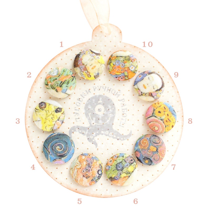 Fabric covered buttons impressionism THE VIRGIN by Gustav Klimt Fabric covered buttons impressionism THE VIRGIN by Gustav Klimt