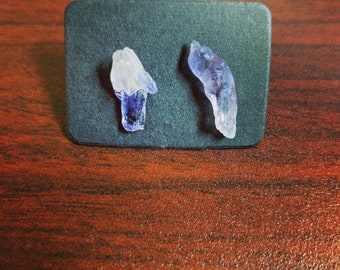 Infused Raw Amethyst Studs on Nickel Free posts